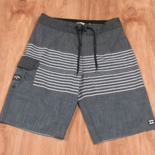BILLABONG All Day Heather Stripe Pro Board Shorts Size 28 Surfer Swim Trunks