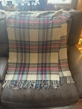 Unisex Multicolored Plaid Blanket Over Sized Scarf 27 X 74 Unbranded           Q