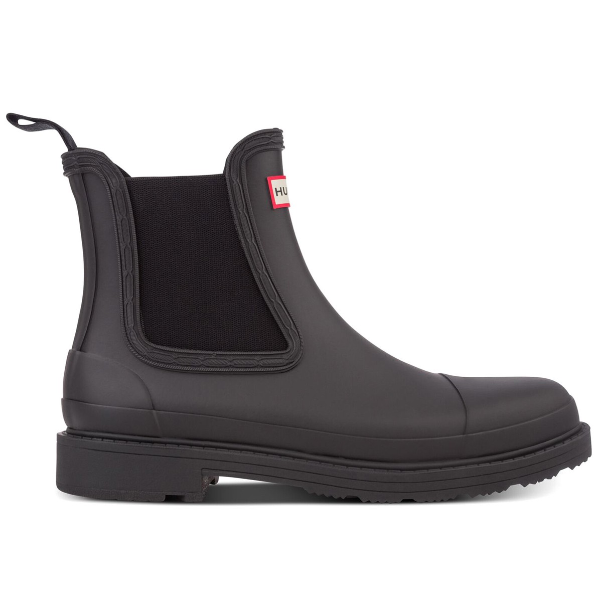 Women's Hunter Commando Chelsea Rain Boots in Black SIze 8