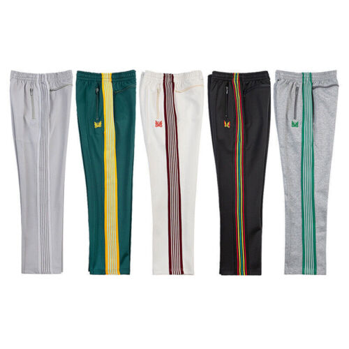 Quality Embroidered Needles Track Pants Classic Stripe Trousers - Picture 4 of 48