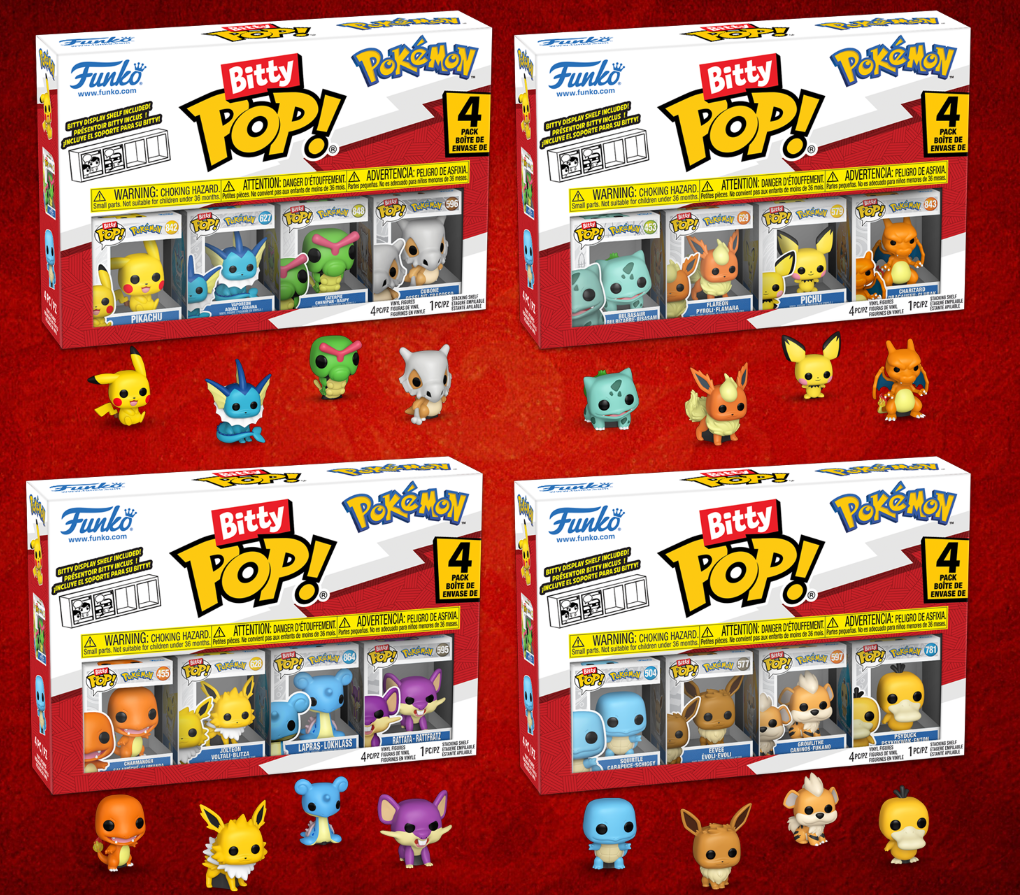 Funko POP! Bitty Pokemon, a lot of 4 4-Pack, Series 4 (16