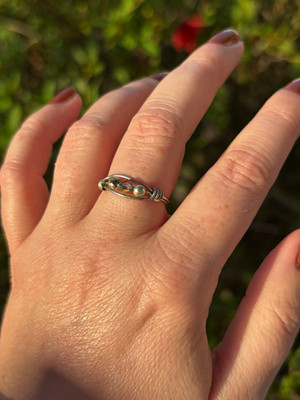 Silver Tone wire wrapped Swirl Design Band Ring, Size 5.25