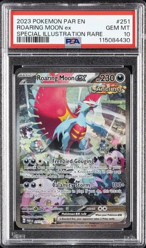 2023 POKEMON PARADOX RIFT ILLUSTRATION RARE #251 ROARING MOON EX PSA 10