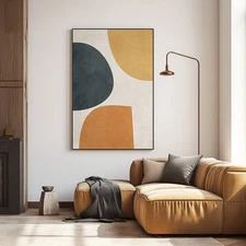 Hand Painted on Oil Painting Home Decor Innovative Abstract Wall Art Orange