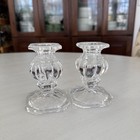 Vintage Gorham Crystal Baroque 4" Candlestick Pair