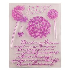 Dandelion Flowers Floral Sentiment Background Clear Stamps for Card Making Decor