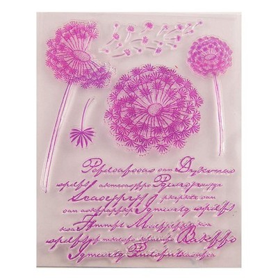 Dandelion Flowers Floral Sentiment Background Clear Stamps for Card Making Decor