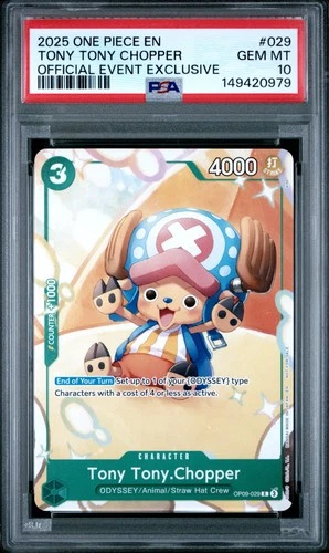 PSA 10 - Tony Tony Chopper OP09-029 Promo One Piece Day Dallas Official Event