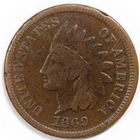 New Listing1869 Indian Head Penny Cent Good (G)