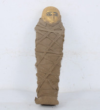UNIQUE PHARAONIC MUMMIFIED ANCIENT EGYPTIAN Golden Ushabti Shabti Statue (JH)