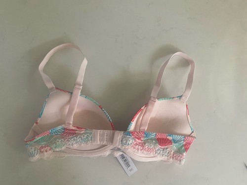 Adored by Adore Me Womens Shea Plunge Push Up Underwire Bra 32C Shell Yeah Print - Picture 11 of 18