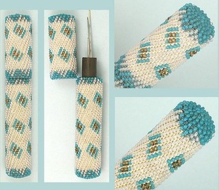 Antique Glass Beaded Mint Condition Needle Case English Circa 1860