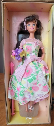 VTG Spring Petals Barbie Doll Brunette Avon Spec. Edition 1996 Mattel #16872