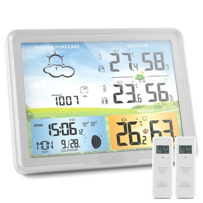 Home Weather Stations Wireless Indoor Outdoor Thermometer, Portable Digital W...