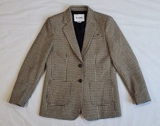 NWOT Re/done College Single Breasted Plaid Wool Brown Blazer Women Sz XS