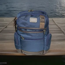 New-Tumi Alpha Bravo Knox Backpack 222681 Navy Expandable.