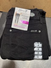 Seven7 Ladies Tummyless Jean Size 4 Black Style MY1975BL