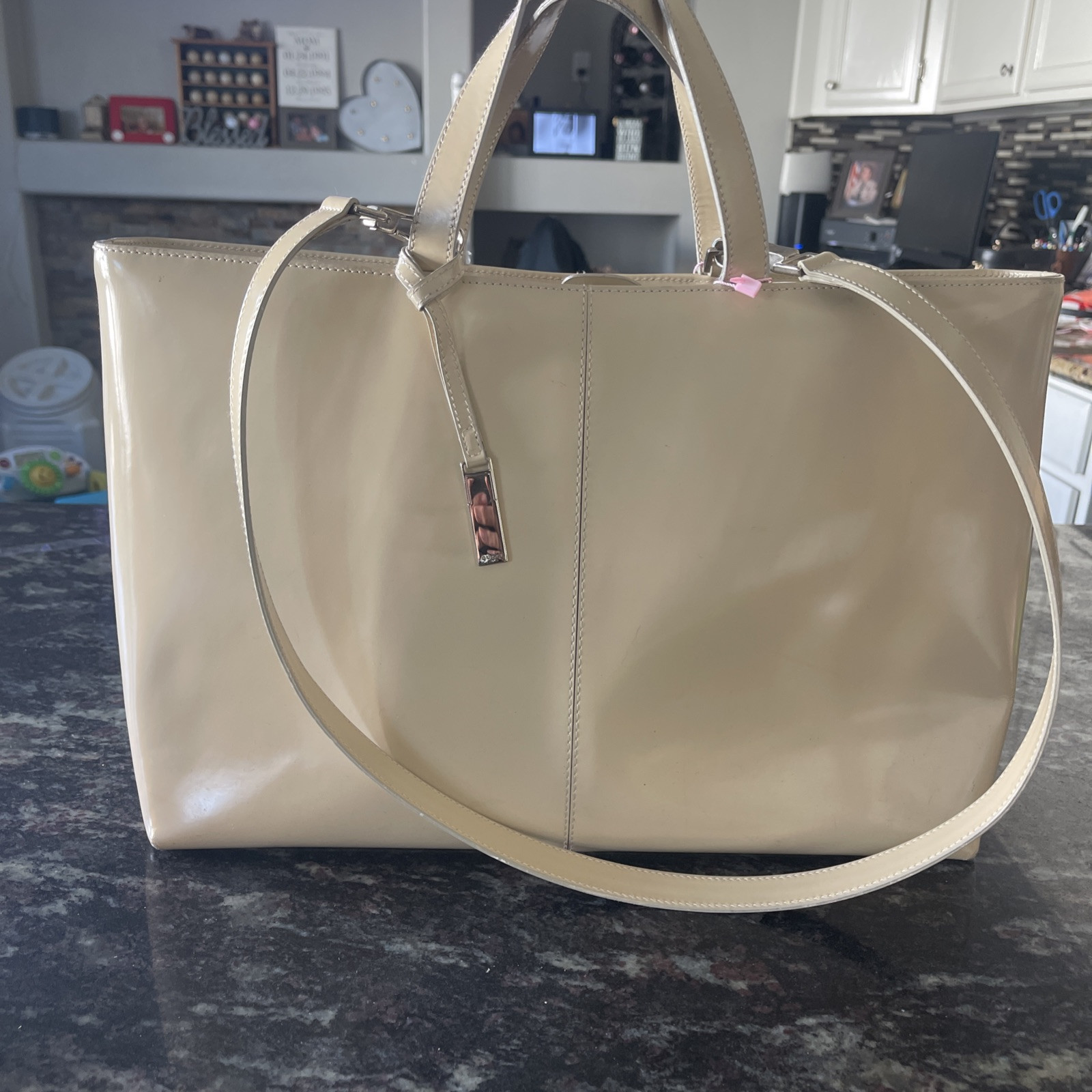 Vintage Gucci Black Patent Leather Tote Bag