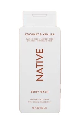Native Body Wash - Coconut & Vanilla - Sulfate Free - 18 fl oz