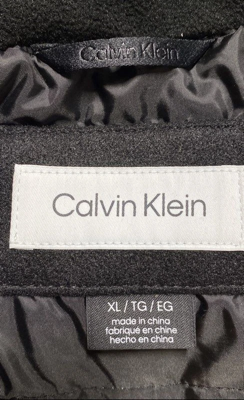 Calvin Klein Camisa Chaqueta con Capucha Mezcla Lana Negra Para Hombre XL NUEVA CON ETIQUETAS Foto 3 de 4