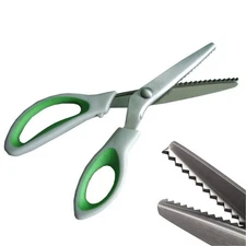Green Pinking Shears Comfort Grips Crafts Zig Zag Cut Sewing Scissors,Profess...