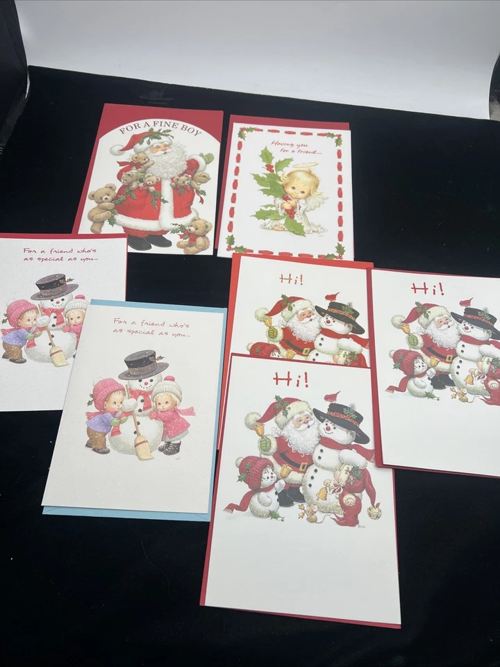 27 Unused Vintage Ruth Morehead Christmas Greeting Cards Collection Holly Babes - Image 2 of 4