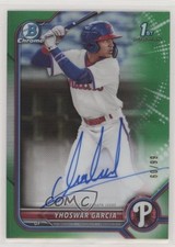 2022 Bowman Chrome Prospect Green Refractor 60/99 Yhoswar Garcia Auto 0i76