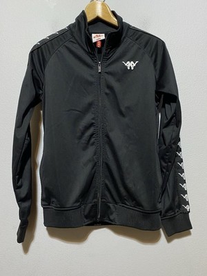 Kappa Track Jacket Women s Large Black Retro Banda 222  Full Zip  Streetwear