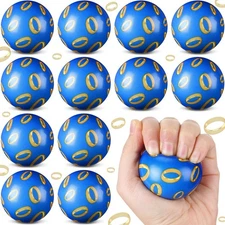 12 PCS Blue  Gold Stress Balls | Sensory Fidget Toys for Kids Parties