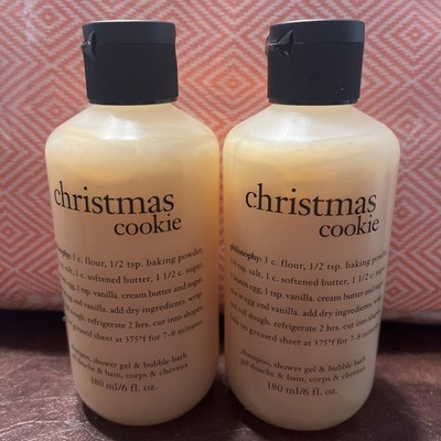 Philosophy Christmas Cookie Shampoo, Shower Gel & Bubble Bath 6 oz NEW Lot Of 2