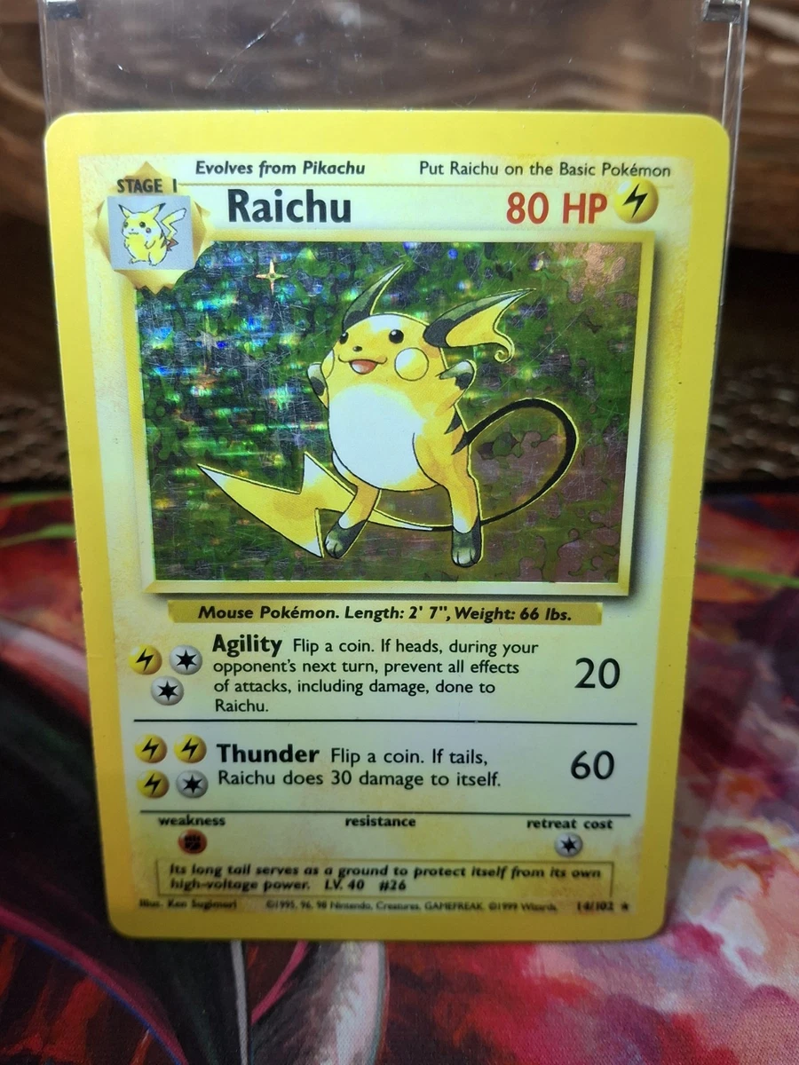 1995 raichu pokemon card value Raichu Pokémon TCG Base Set Individual Collectible Card Game Cards for sale