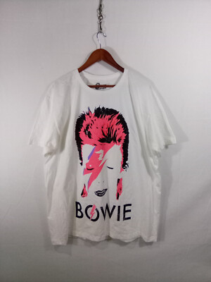 BOWIE ZIGGY STARDUST LIGHTNING BOLT GRAPHIC PRINT SHORT SLEEVE TEE