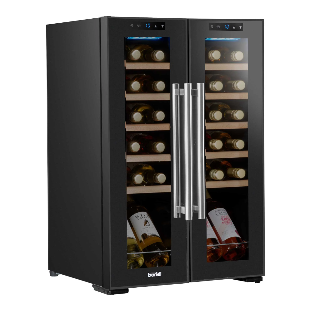 Wine Cooler Drinks Fridge 24 Bottle Dual Zone Touch Screen Black Baridi DH97 B