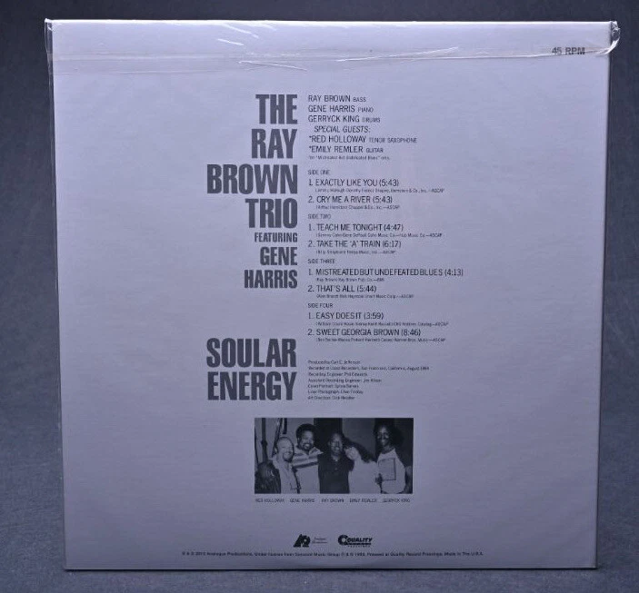 The Ray Brown Trio Solour Energy Prelude Gene Harris Vinyl Lp 2 Record Import - Image 2 of 2