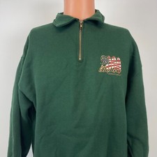 Boston Massachusetts Millennium Pullover Sweatshirt Vtg Y2K Green Size L