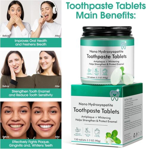 150PCS Toothpaste Tablets,Flouride Free Tablets,Sensitive... - Picture 4 of 9