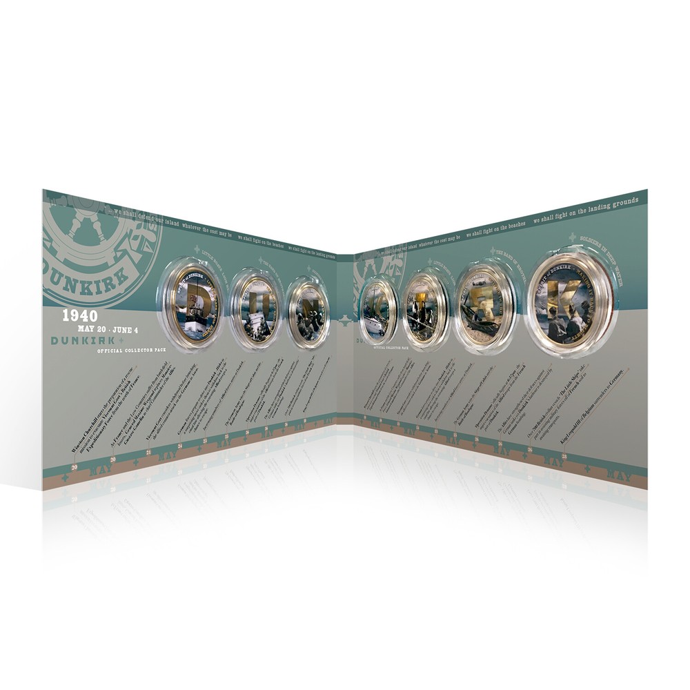 Dunkirk WWII Commemorative Gold Plated Collectible Coin Set Dunkirk WWII Commemorative Gold Plated Collectible Coin Set