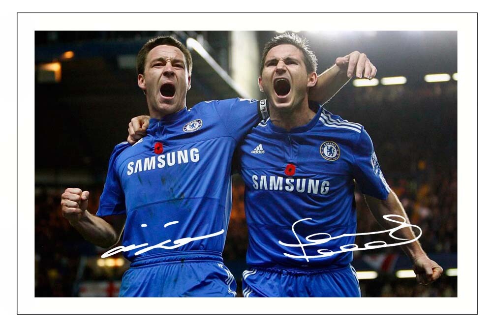 Photo Dédicacée Frank Lampard Et John Terry – Chelsea FC – Format A5