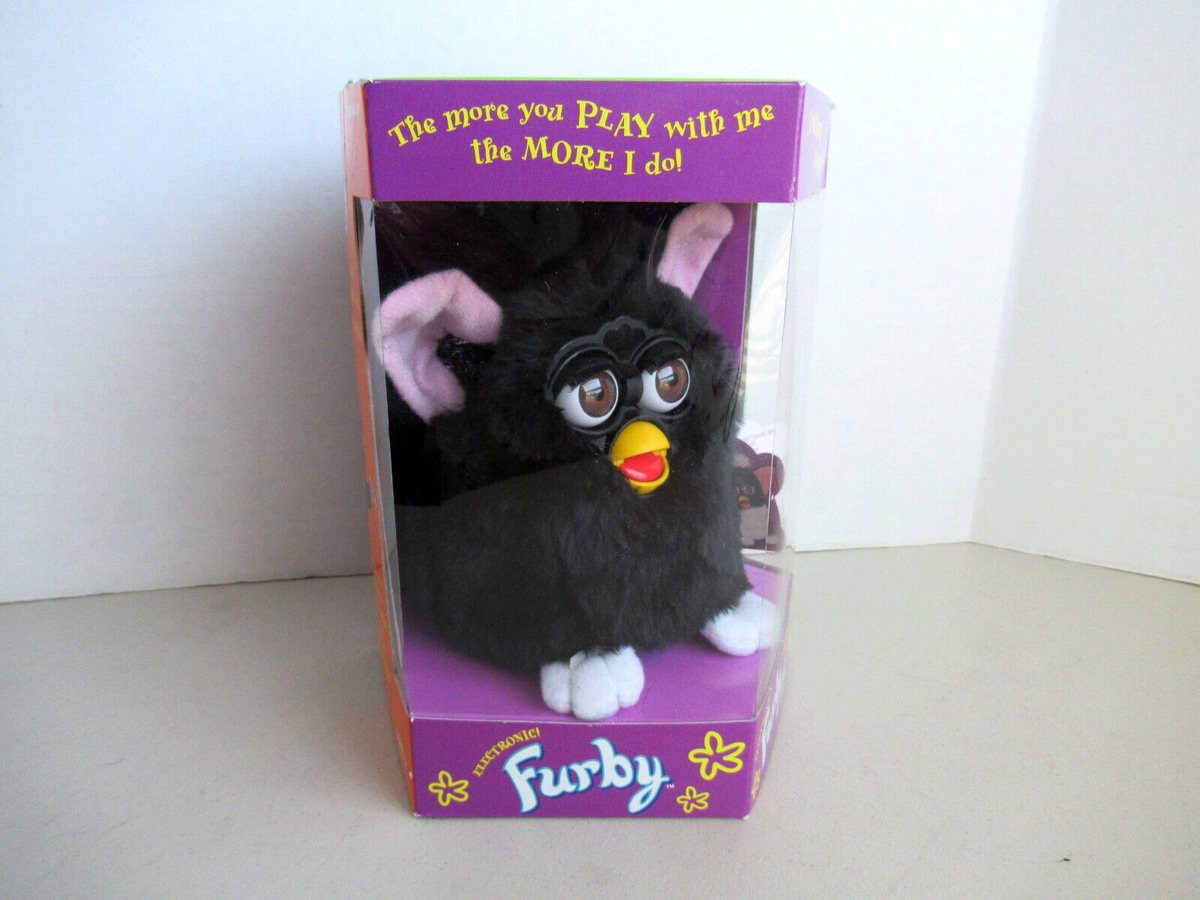 RARE ORIGINAL BLACK FURBY PINK EARS Tiger Electronics NEW in RARE ORIGINAL BLACK FURBY PINK EARS Tiger Electronics NEW in