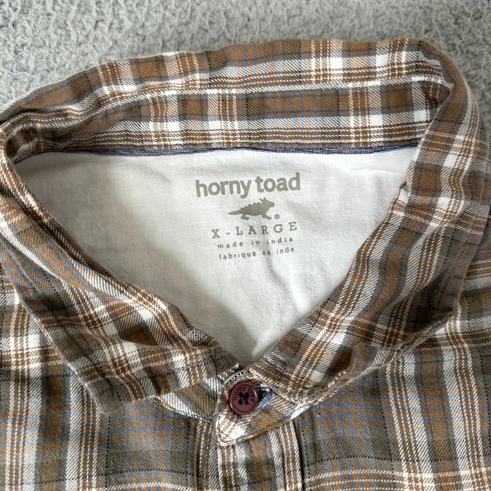 Camisa Sapo Cachonda Adulto Extra Grande XL Blanca Marrón Algodón Orgánico Abotonada Para Hombres Foto 4 de 4