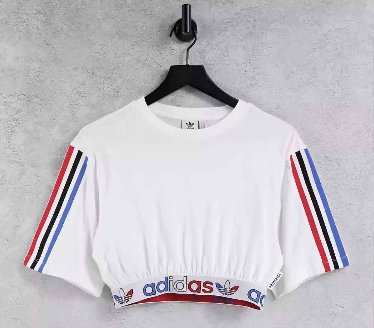 waist logo eBay white Originals Womens t-shirt | in adicolor cropped w/ adidas elastic