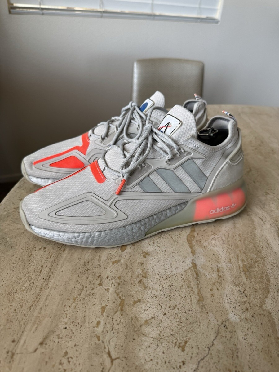 Adidas Men's ZX 2K Boost Grey Running Shoes FX7028 NASA SZ