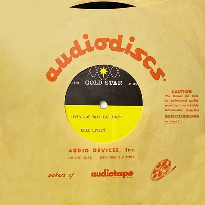 Unreleased Gold Star Acetate 10'' Its Not That Far Away Mint Condition Very Rare
