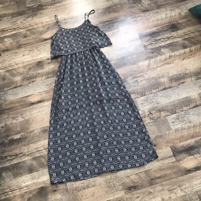 Liberty Love Maxi Dress Size Large Gray Geometric | eBay