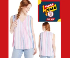 Time and Tru Women's size M 8-10 Woven Tank Top color Warm Combo NWT