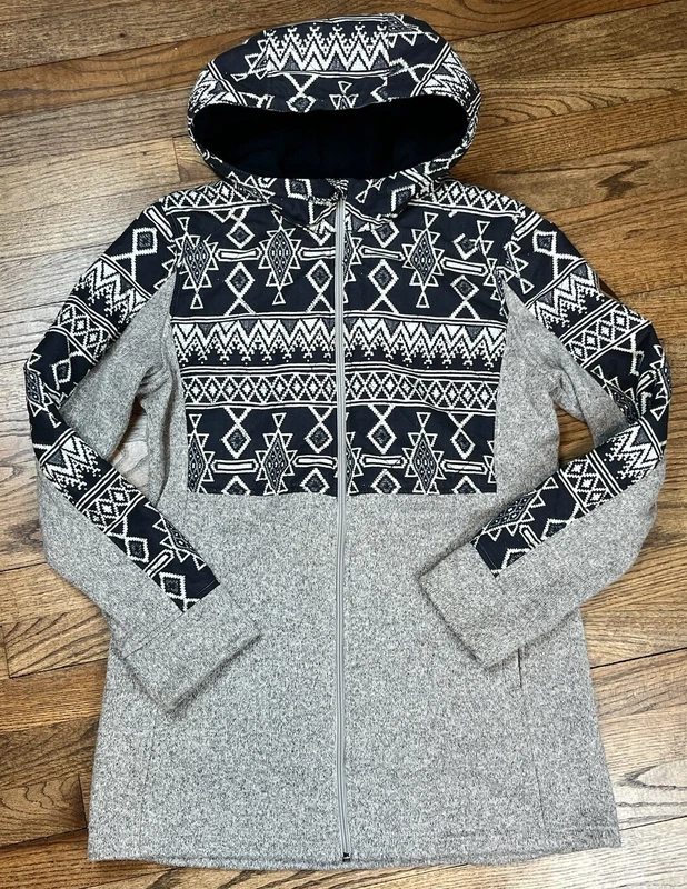 burton embry fleece hooded aztec jacket