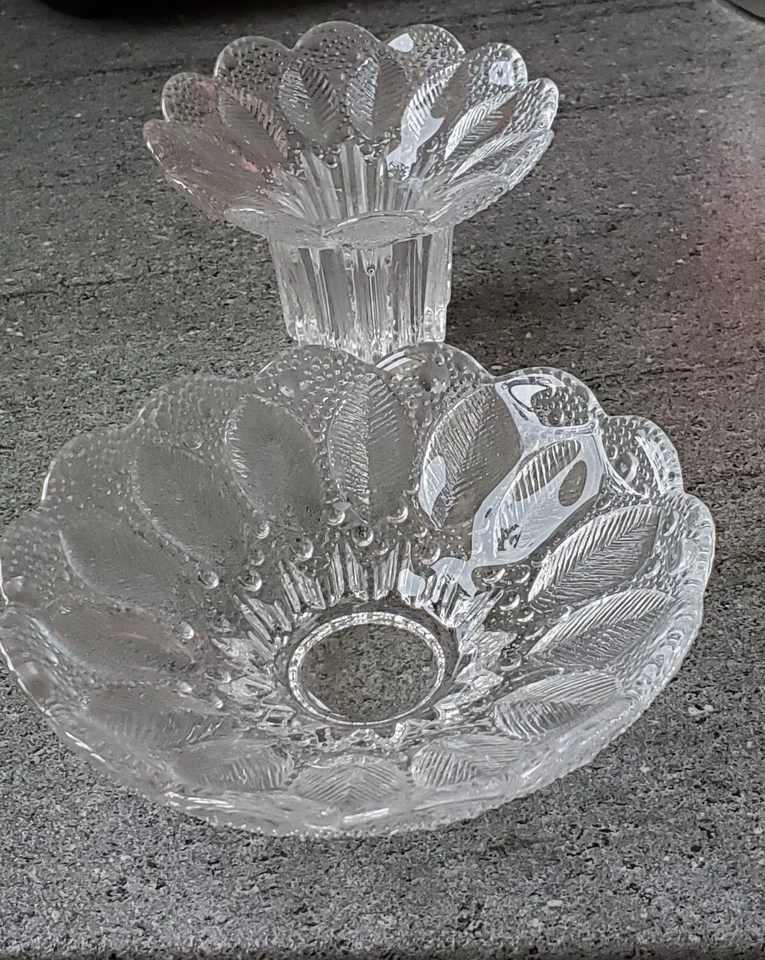 Glasschale und Kerzenhalter Kristallglas geschliffen DDR 80iger Neuwertig - Bild 3 von 4