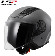 CASCO JET LS2 OF616 AIRFLOW 2 SOLID GRIGIO NARDO' LUCIDO INTERNO REMOVIBILE