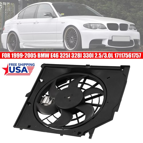 Radiator Cooling Fan Assembly Fits 99-2005 BMW 3 Series E46 323 325i 328i 330i - Picture 2 of 12