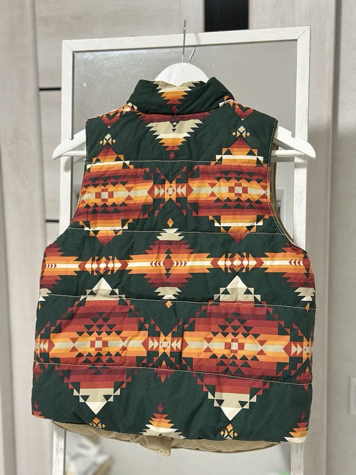 Vintage Ralph Lauren Denim & Supply Aztec Reversible Puffer Vest Jacket